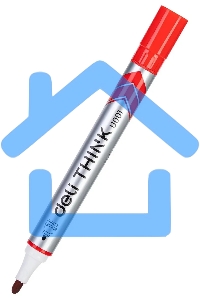 Маркер для досок Deli EU00140 Think, круглый пишущий наконечник, 2мм, красный