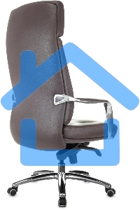 Кресло руководителя Бюрократ _DAO/BROWN коричневый, кожа, крестовина алюминий