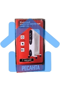 Обогреватель масляный Ресанта ОМПТ-7Н (7 секций) белый, 1500 Вт, 15 м2, термостат 67/3/3