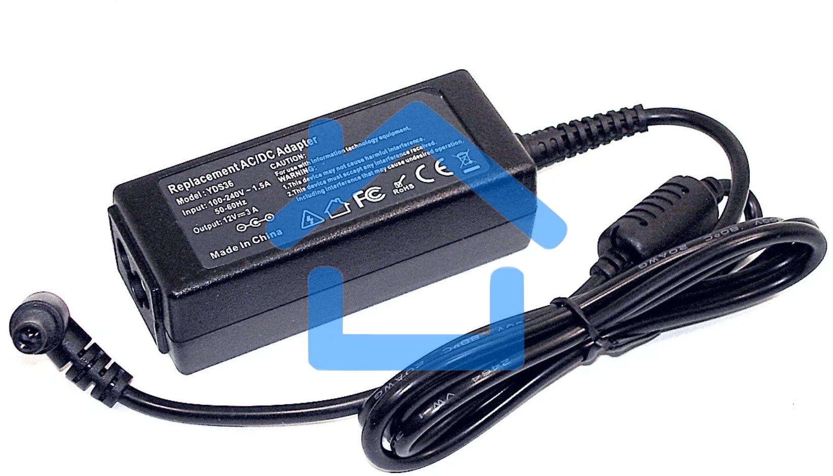 Блок питания для монитора и телевизора LCD 12V, 3A, 36W (6.5x4.4 mm) OEM