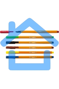 Набор ручек капиллярных Silwerhof, ассорти чернила, индивидуальный пакет с европодвесом (6шт) игловидный пишущий наконечник, линия 0.4мм, треугольная