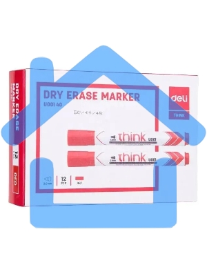 Маркер для досок Deli EU00140 Think, круглый пишущий наконечник, 2мм, красный