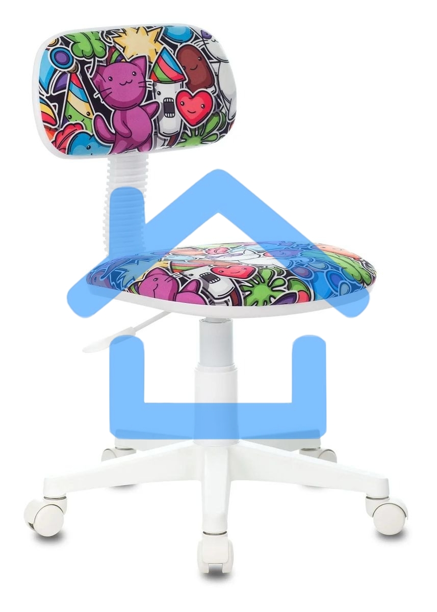 Кресло детское Бюрократ CH-W201NX мультиколор маскарад, крестовина пластик, пластик белый