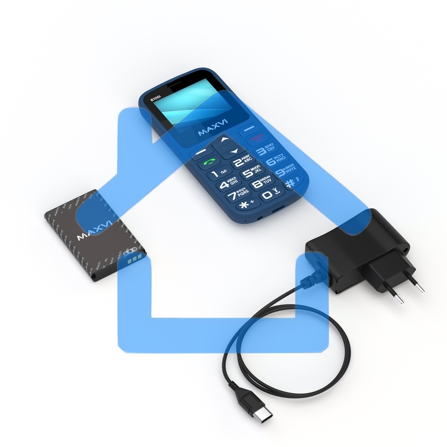 Мобильный телефон Maxvi B100i синий