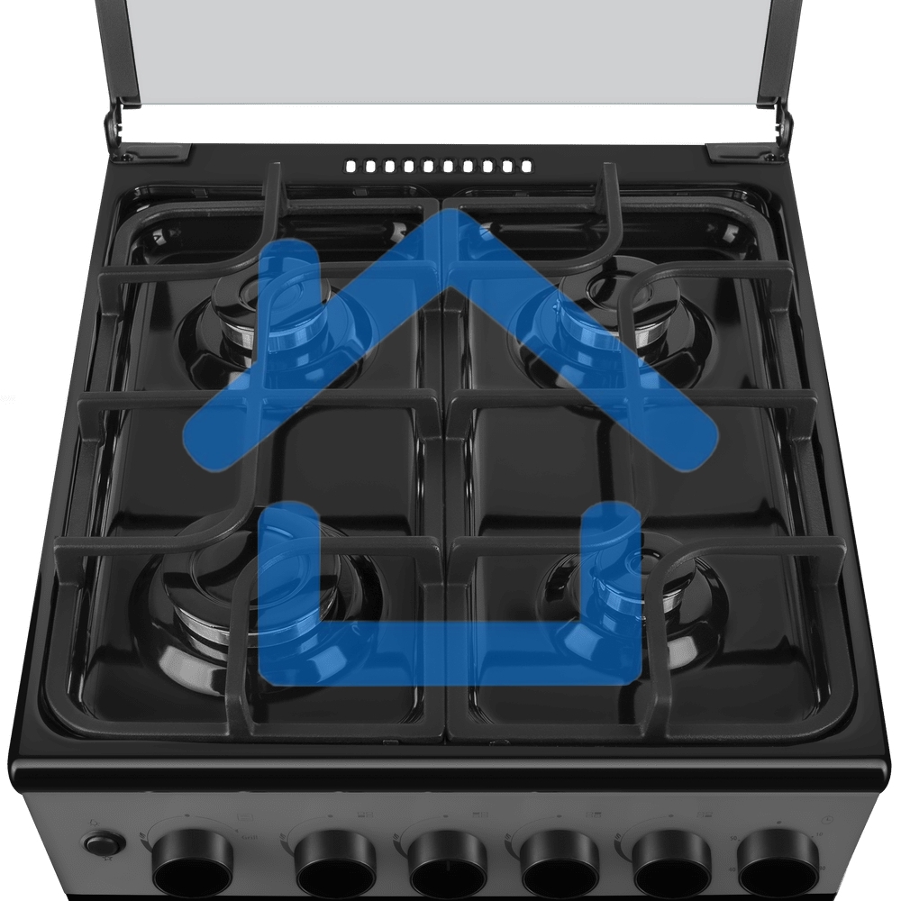 Плита газовая Maunfeld MGC50GCGR08D серый, конфорок 4 шт, духовка 59 л, 50 см x 89 см x 65 см