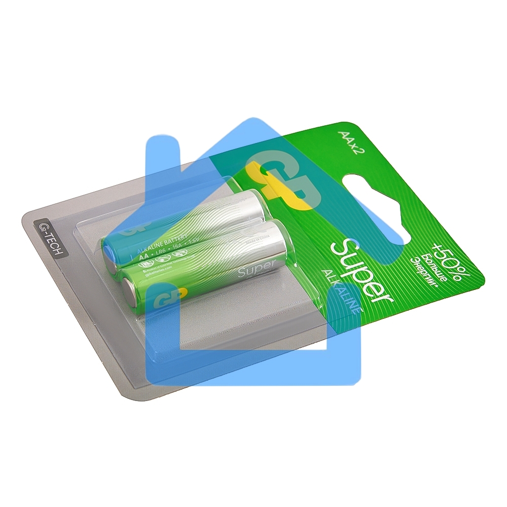 Алкалиновые батарейки GP Super Alkaline G-Tech 15А АA - 2 шт. на блистере