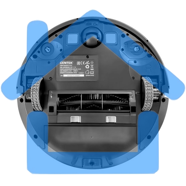 Робот-пылесос Centek CT-2741 черный/синий, 2600 мА·ч Li-Ion, уборка сухая/влажная, пылесборник контейнер 0.68 л