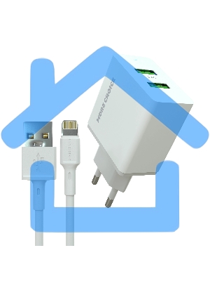 Зарядное устройство MORE CHOICE (4610196409028) NC11i СЗУ 2USB 2.4A для Lightning 8-pin белый