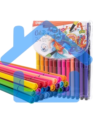 Фломастеры Deli EC157-24 ColoRun 24 цвета, пакет с европодвесом