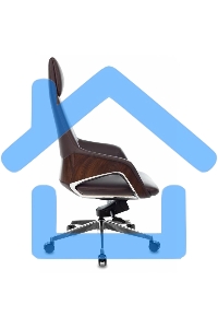 Кресло руководителя Бюрократ _DAO-2 коричневый, кожа, с подголовником, крестовина алюминий