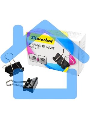 Зажимы Silwerhof 510014 сталь 19мм черный (упаковка: 12шт) картонная коробка