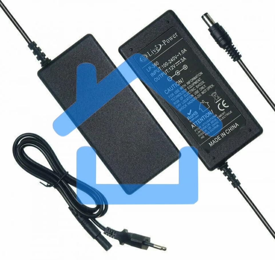 Блок питания для монитора и телевизора LCD 12V, 3.5A, 5.5x2.5мм OEM