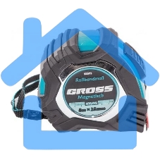 Рулетка Magnetisch, 8м х 25мм, обрезин. корпус,автоматич. фиксация, нейлон. покр.,магн.зацеп Gross
