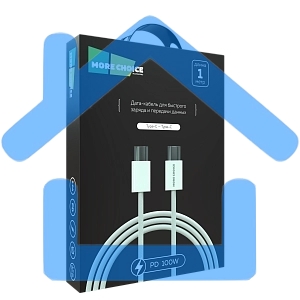 Кабель MORE CHOICE (4620202550385) K77a нейлон USB 3.0A PD 100W для Type-C Type-C 1 м белый