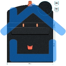 Папка-портфель Бюрократ Black Opal BLPP01OR 1 отделение, A4, пластик, 0.7мм, черный/оранжевый