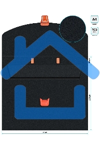 Папка-портфель Бюрократ Black Opal BLPP01OR 1 отделение, A4, пластик, 0.7мм, черный/оранжевый