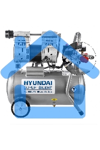 Компрессор поршневой Hyundai HYC 18224LMS безмасляный 180л/мин 24л 1000Вт серебристый