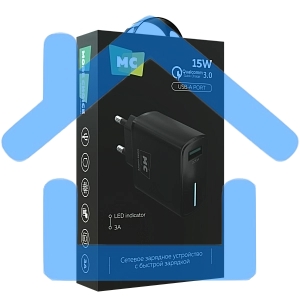 Зарядное устройство MORE CHOICE (4620202555861) NC63 СЗУ 1USB 3.0A QC3.0 15W, черный