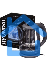 Чайник электрический Hyundai HYK-G1003 1.7л. 2200Вт серый (корпус: стекло)