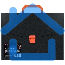 Папка-портфель Бюрократ Black Opal BLPP01OR 1 отделение, A4, пластик, 0.7мм, черный/оранжевый