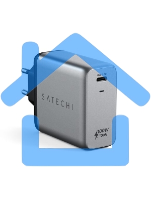 Сетевое зарядное устройство Satechi ST-UC100WSM-EU Charger 100W с технологией GaN Power, серый космос