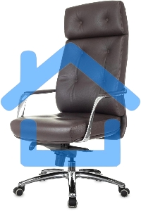 Кресло руководителя Бюрократ _DAO/BROWN коричневый, кожа, крестовина алюминий