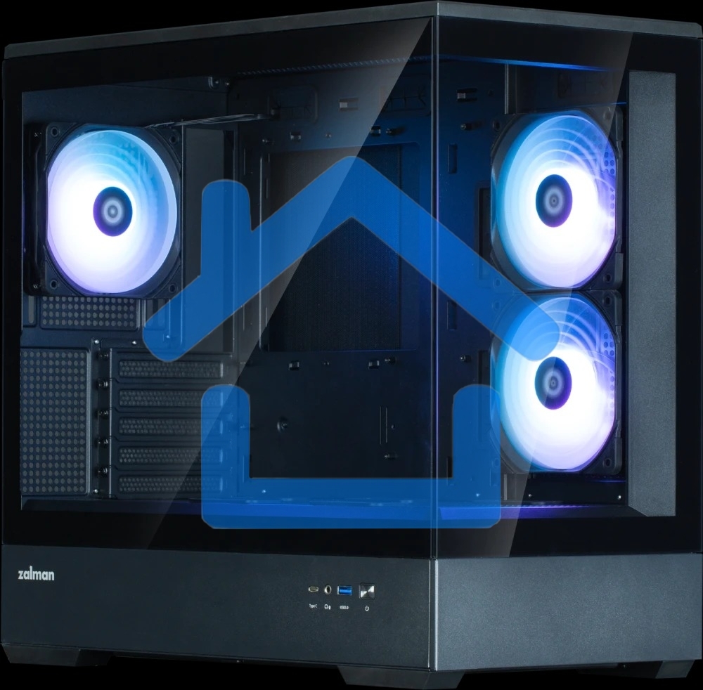 Компьютерный корпус ZALMAN P30 V2, MATX, черный, WINDOW, 2x3.5