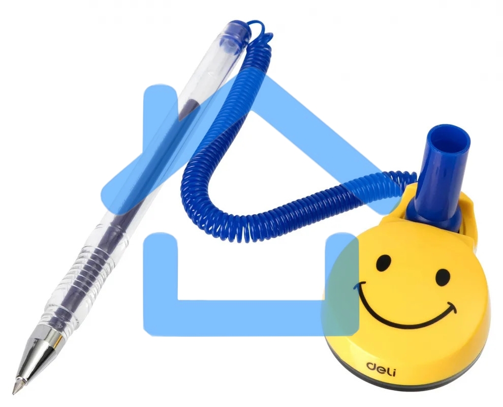 Ручка гелевая Deli E6793blue, d=0.5мм, синие чернила, на подставке сменный стержень, линия 0.35мм