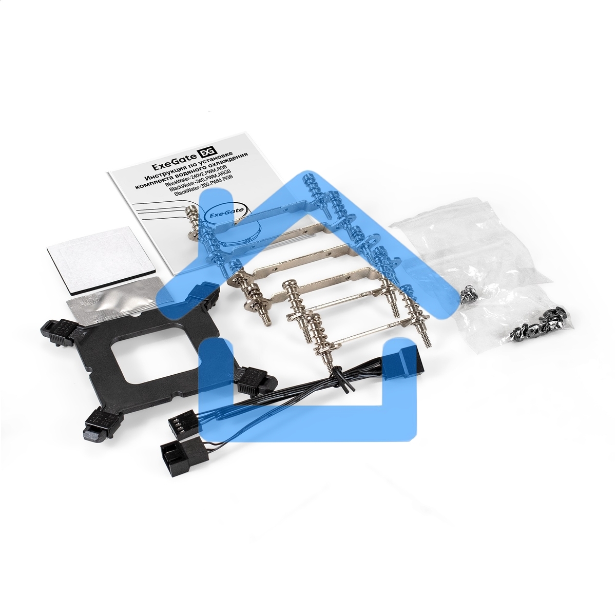 Система водяного охлаждения ExeGate BlackWater-360.PWM.RGb черный, 120 мм, алюминий/медь, 2000 об/мин, 37 дБ, 4 pin, 280 Вт