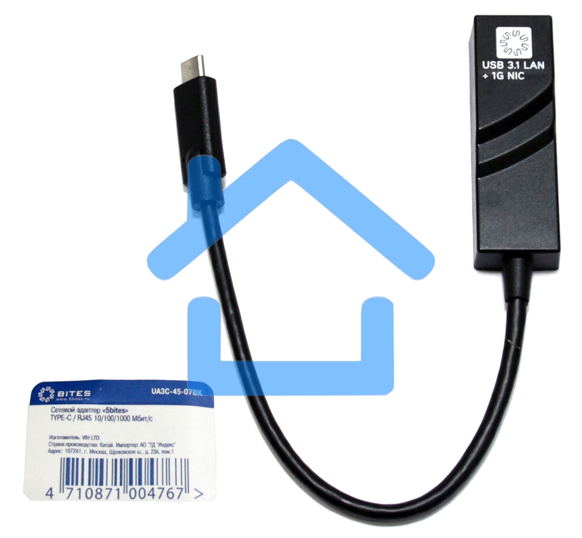 Кабель-адаптер 5bites UA3C-45-07BK USB3.1 / RJ45 1G / черный