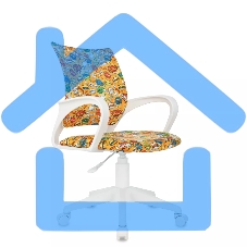 Кресло детское Бюрократ BUROKIDS 1 W оранжевый бэнг крестов. пластик пластик белый