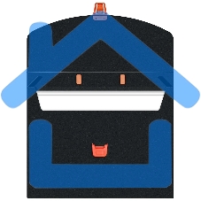 Папка-портфель Бюрократ Black Opal BLPP01OR 1 отделение, A4, пластик, 0.7мм, черный/оранжевый