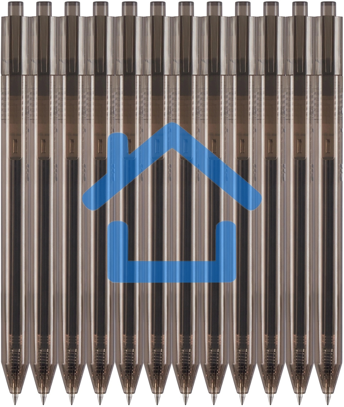 Набор ручек гелевых автоматическая Silwerhof NG Standart, d=0.5мм, черные чернила, коробка картонная (12шт)