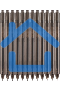 Набор ручек гелевых автоматическая Silwerhof NG Standart, d=0.5мм, черные чернила, коробка картонная (12шт)