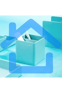 Подставка Deli ENS011blue Nusign 2 отделения для письменных принадлежностей, 84х84х86мм, синий, пластик