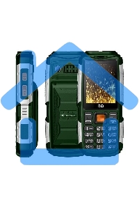 Мобильный телефон BQ 2430 Tank Power Green&silver 2.4” 240x320/32+32Mb/BT/2Sim/microSD/0.3Mp/4000mAh/Powerbank