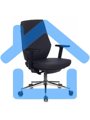 Кресло компьютерное Бюрократ CH-545SL серый 38-417, крестовина металл хром