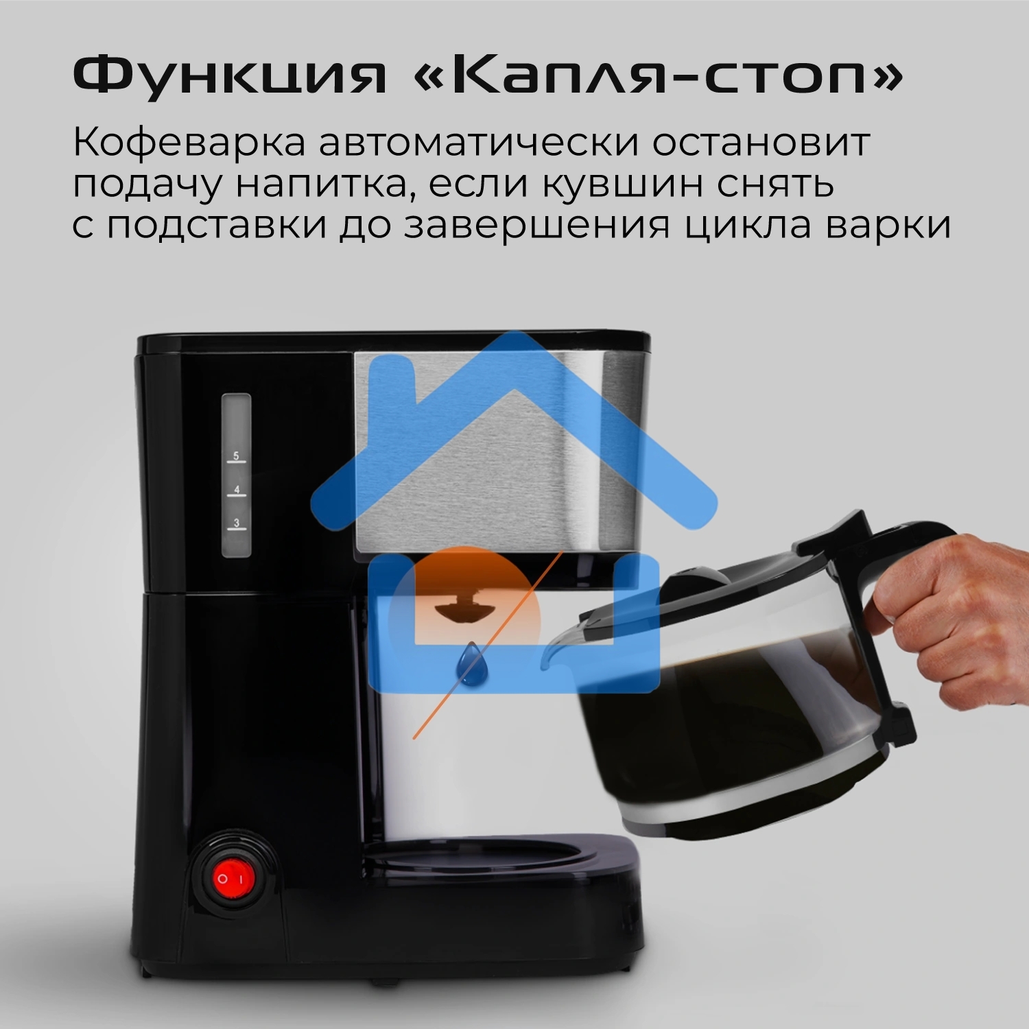 Кофеварка капельная Red Solution CM1534 черный/серебристый, исп. кофе - молотый, 0.6 л, 600 Вт