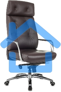 Кресло руководителя Бюрократ _DAO/BROWN коричневый, кожа, крестовина алюминий