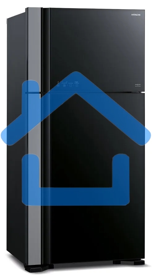 Холодильник Hitachi R-VG660PUC7-1 GBK черный стекло двухкамерный 405/145л морозилка сверху No Frost