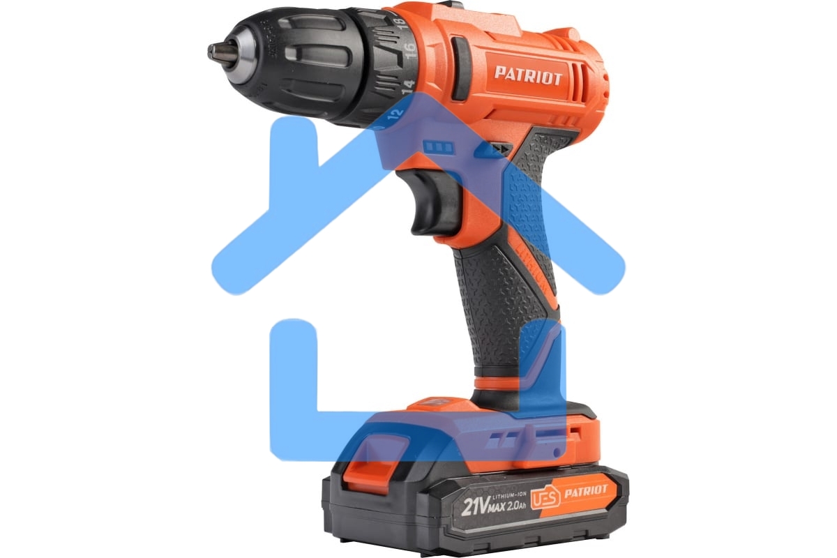Дрель-шуруповерт Patriot BR 189UES, Аккумуляторная, 21В, 2 АКБ, Кейс