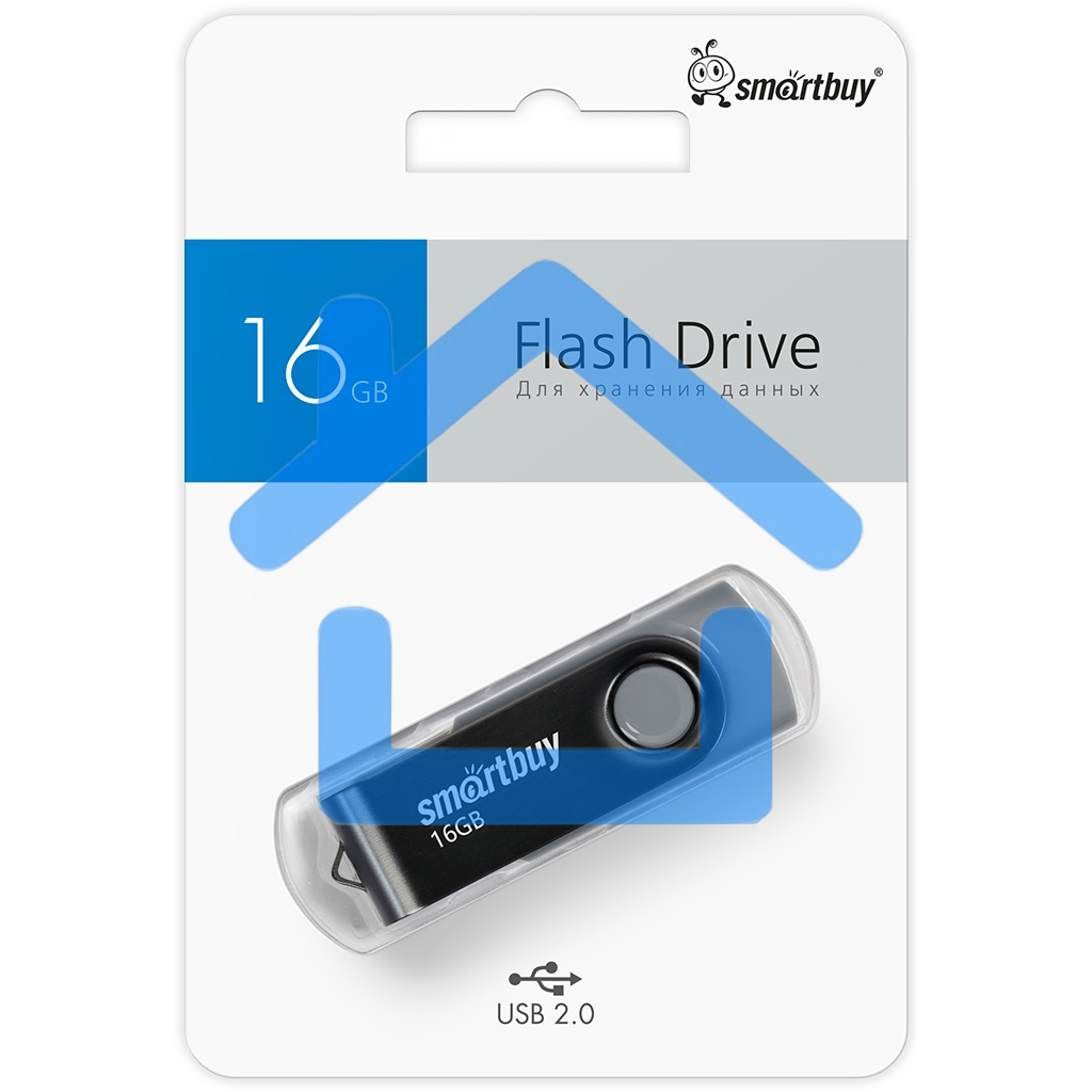 Флешка USB R/W SmartBuyTwist Black (SB016Gb2TWK), 16Gb, USB 2.0, R/W 15/12, черный
