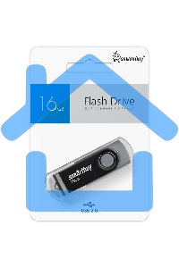 Флешка USB SmartbuyTwist Black (SB016 Gb2TWK), 16 Gb, USB 2.0, R/W 15/12, черный