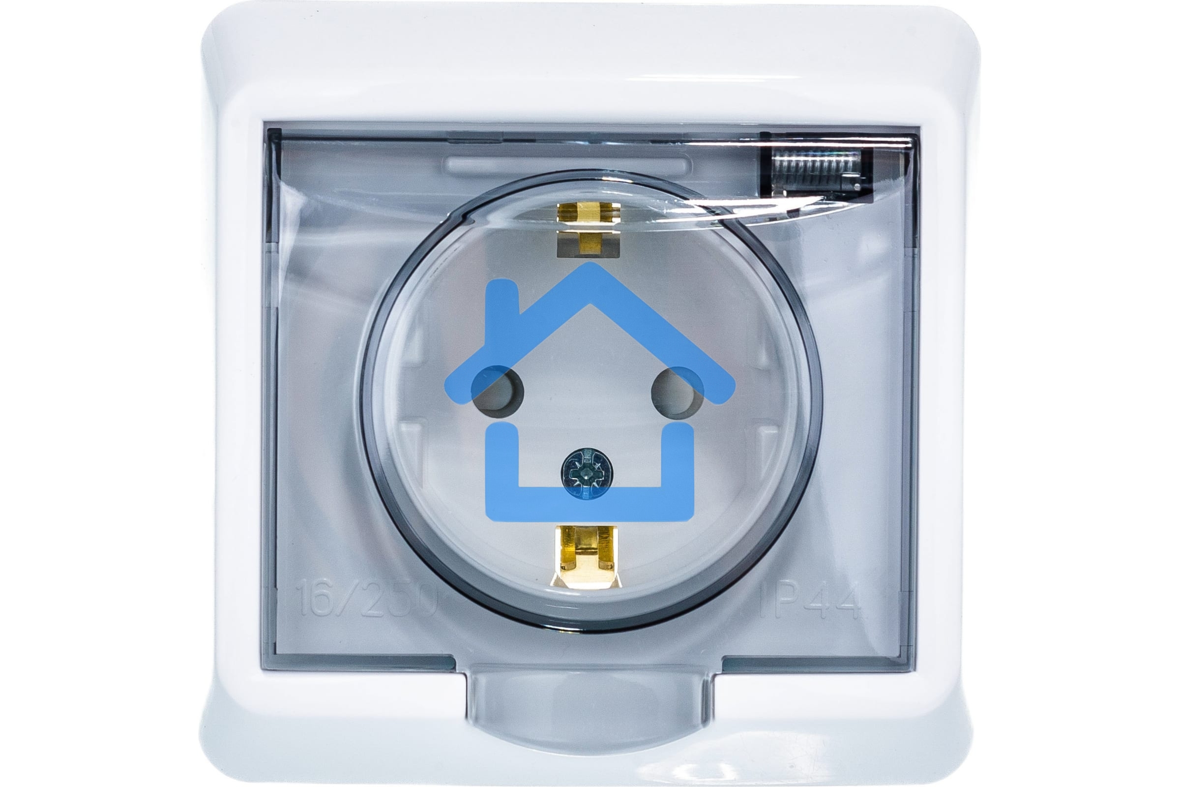 Розетка 1-м СП Этюд защ. шторки с заземл. IP44 бел. SchE PC16-044B