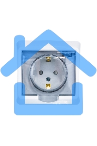 Розетка 1-м СП Этюд защ. шторки с заземл. IP44 белый SchE PC16-044B