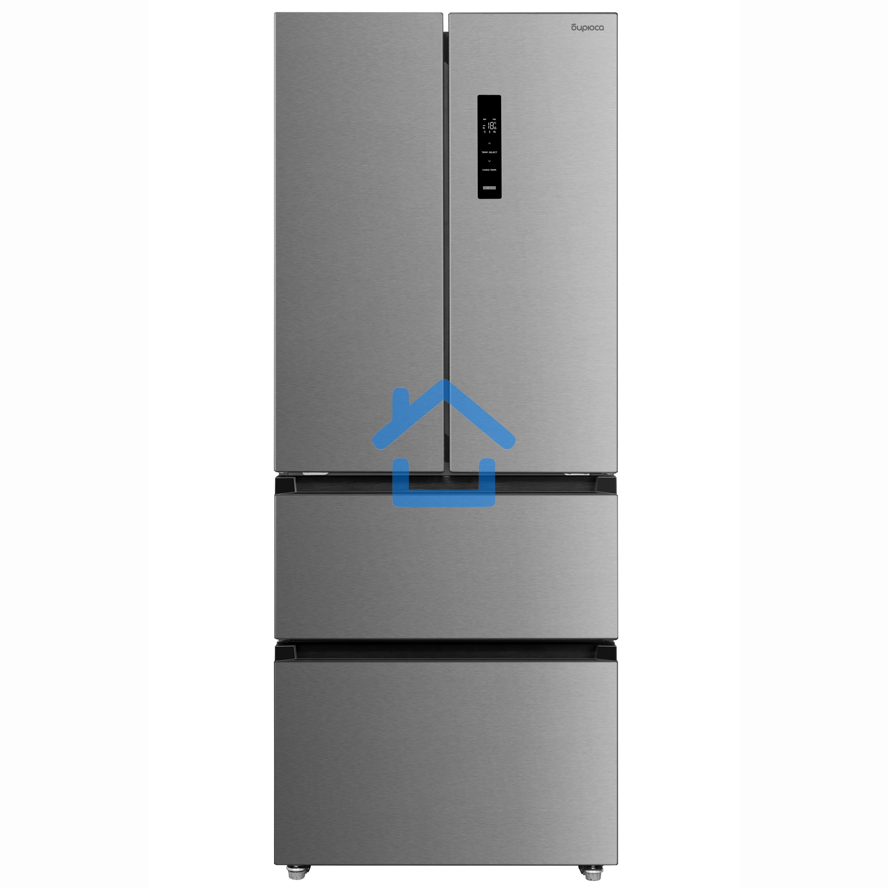 Холодильник Бирюса FD 431 I нержавеющая сталь трехкамерный 244/147 л морозилка снизу