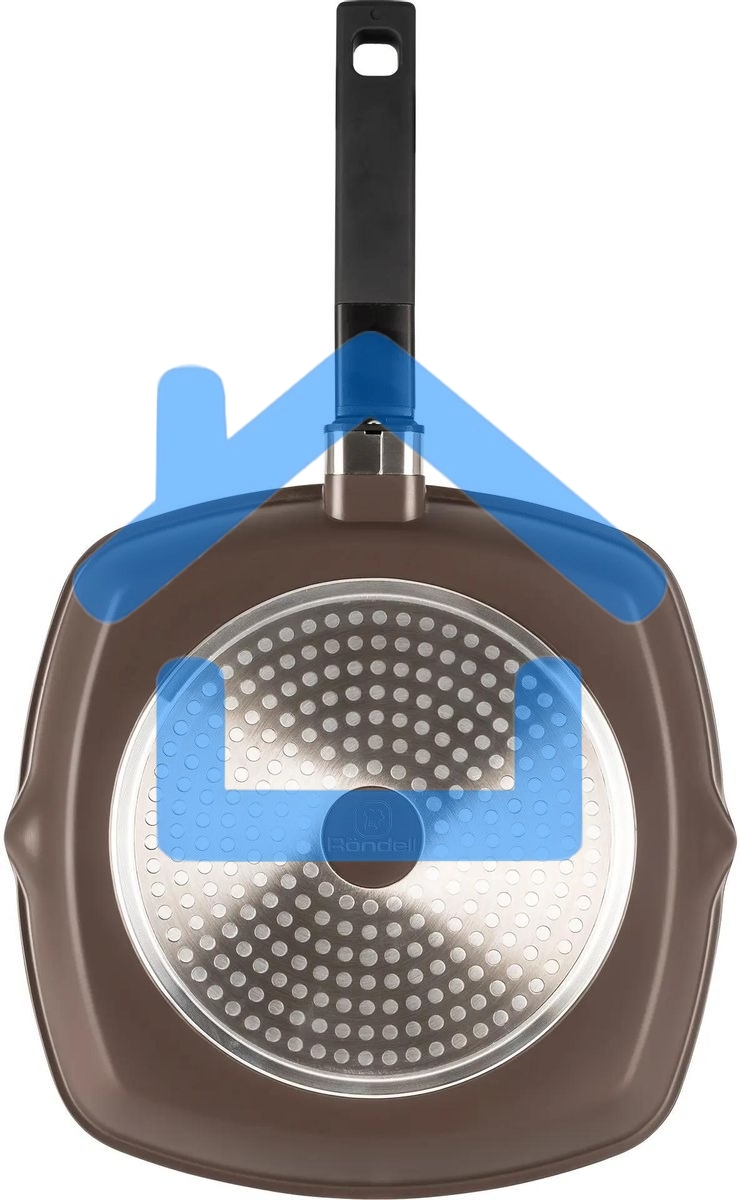 Сковорода-гриль Rondell Praline RDA-1567, 28см, съемная ручка, без крышки, коричневый
