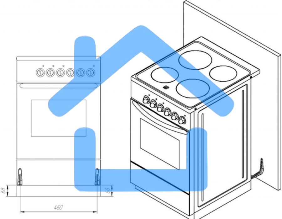 Плита комбинированная Лысьва ЭГ 1/3г01-2у белый, конфорок 4 шт (3 газовых + 1 электрическая), духовка 57 л, 50 см x 84 см x 60 см