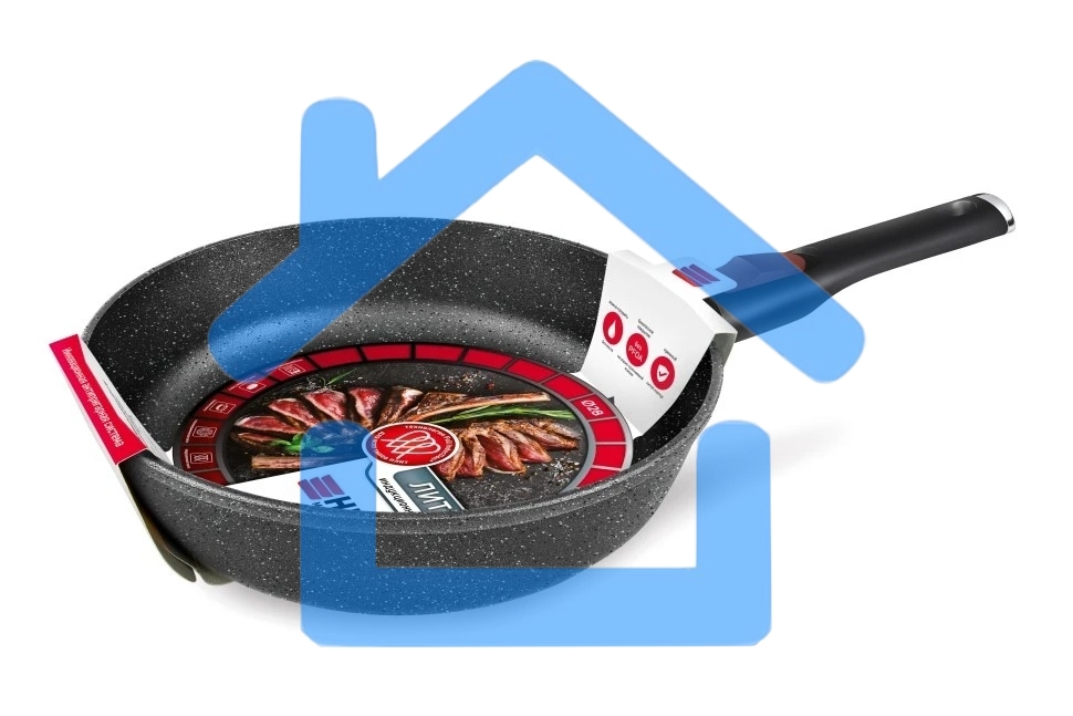 Сковорода НМП Литая L18028i, 28 см серый