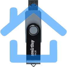 Флешка USB SmartbuyTwist Black (SB016 Gb2TWK), 16 Gb, USB 2.0, R/W 15/12, черный